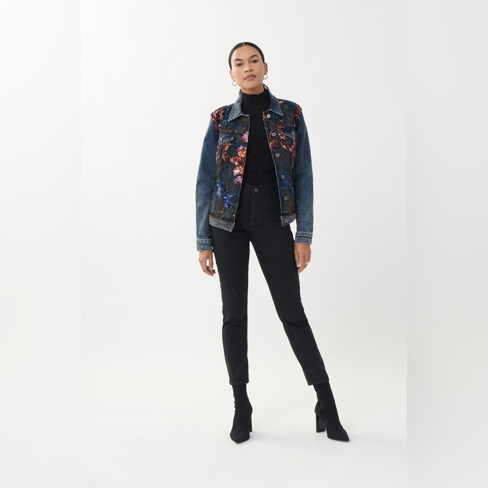 JOSEPH RIBKOFF Sequin Denim Jacket - Picture 4 of 12